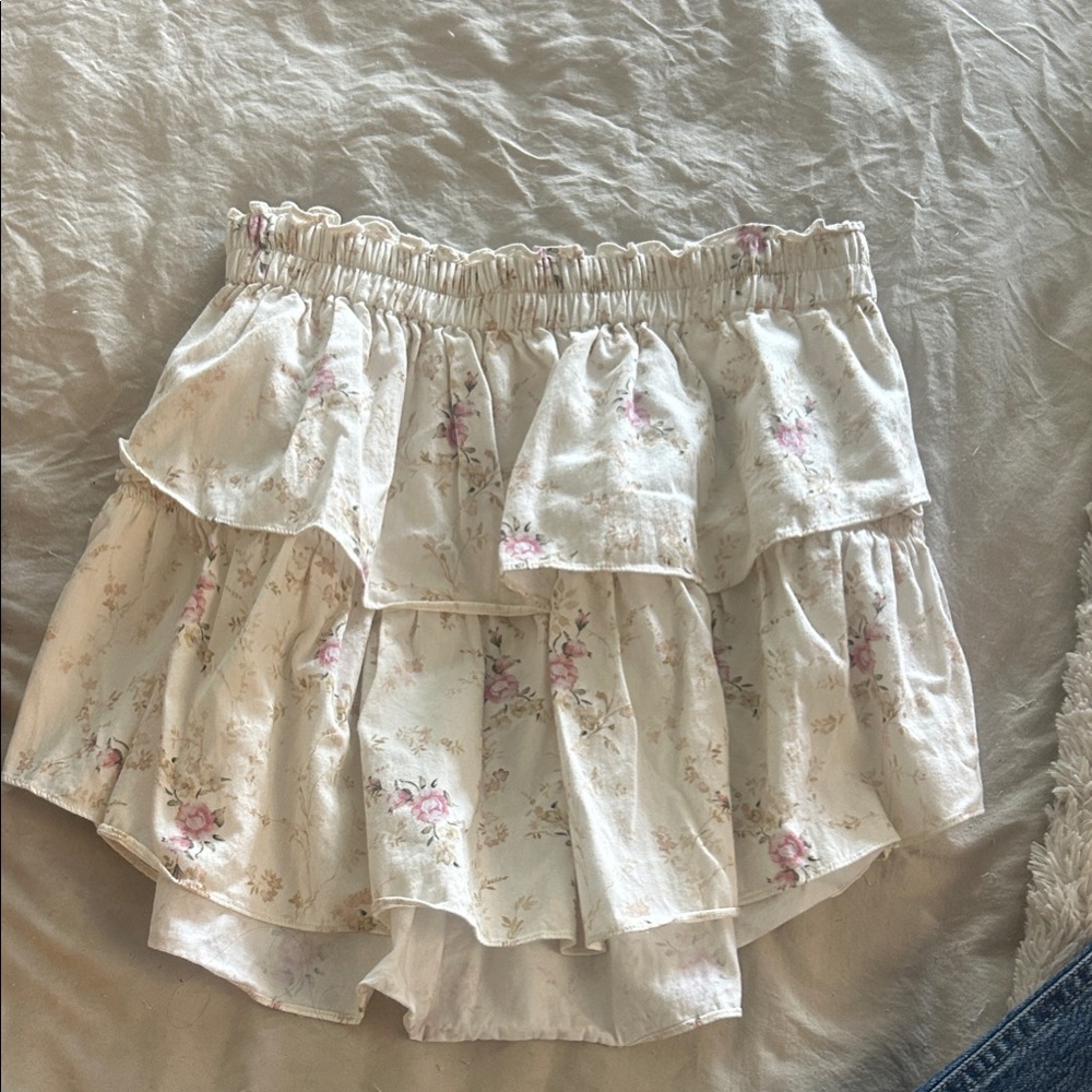 LoveShackFancy Cream Skirt